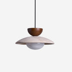 Dome-Shaped Pendant Light in Travertine Design