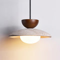 Dome-Shaped Pendant Light in Travertine Design