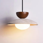 Dome-Shaped Pendant Light in Travertine Design