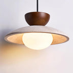 Dome-Shaped Pendant Light in Travertine Design