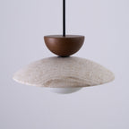 Dome-Shaped Pendant Light in Travertine Design