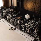 Elegant Branch Pattern Sofa Cover in Ultra-Soft Chenille Fabric