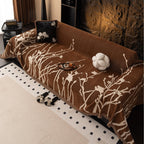 Elegant Branch Pattern Sofa Cover in Ultra-Soft Chenille Fabric