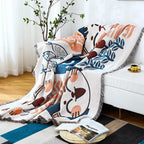 Lightweight Jacquard Sofa Cover in Cotton Linen