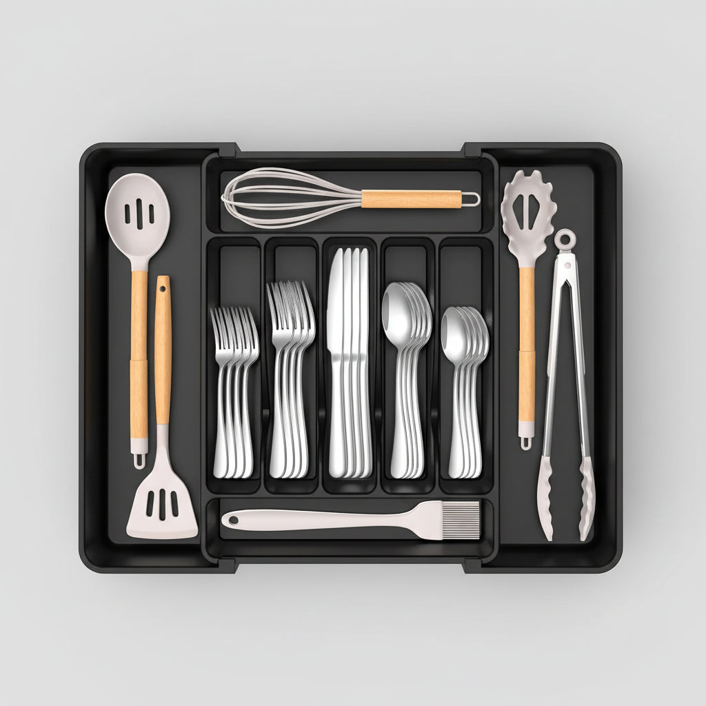 Spacious Expandable Cutlery Storage Solution