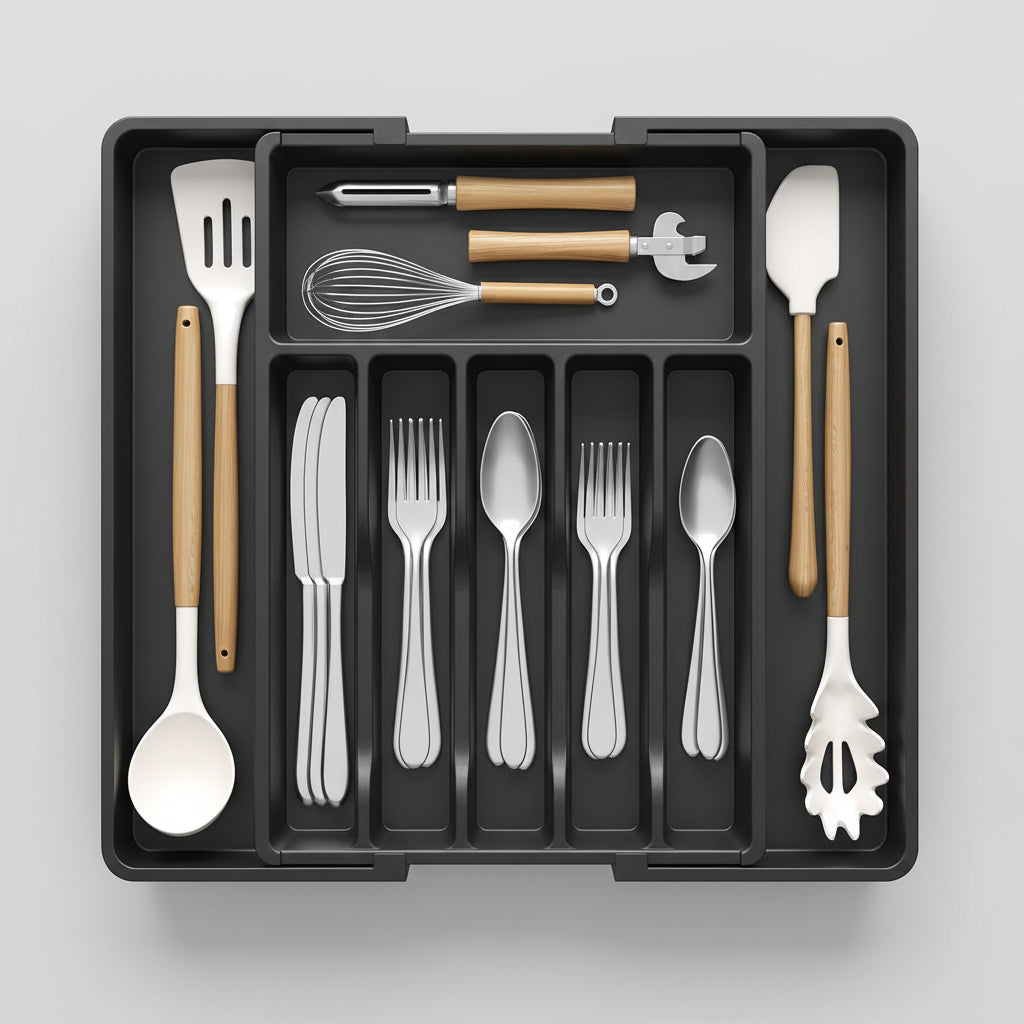 Spacious Expandable Cutlery Storage Solution