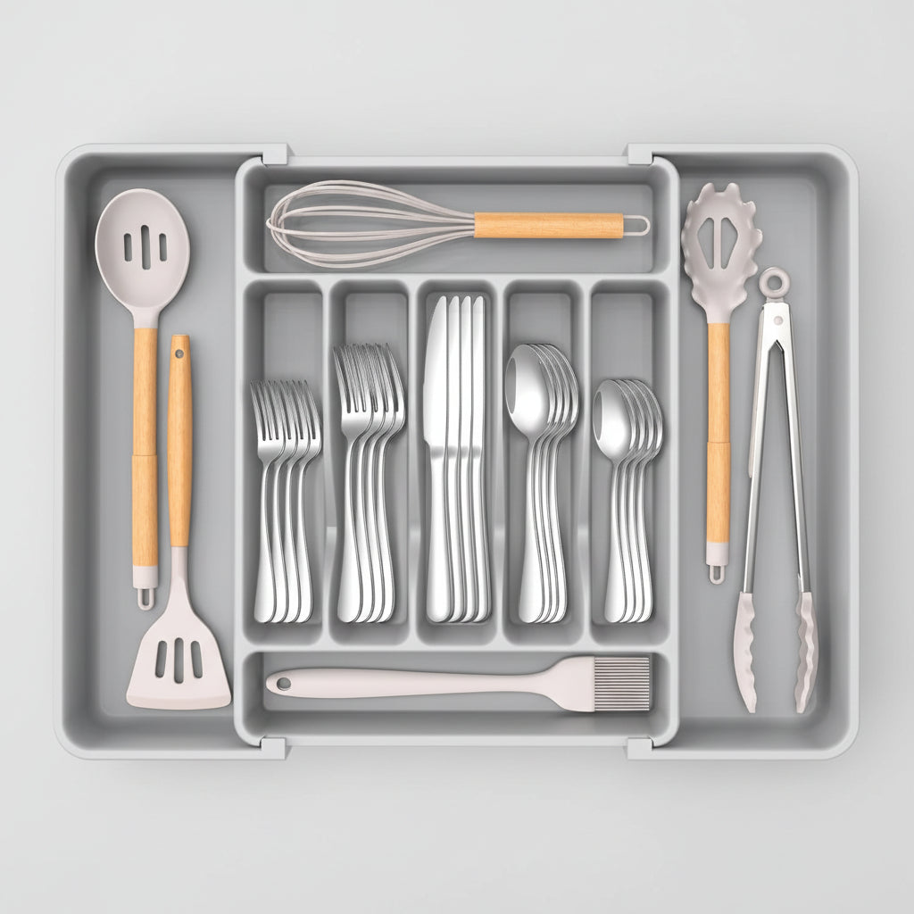 Spacious Expandable Cutlery Storage Solution
