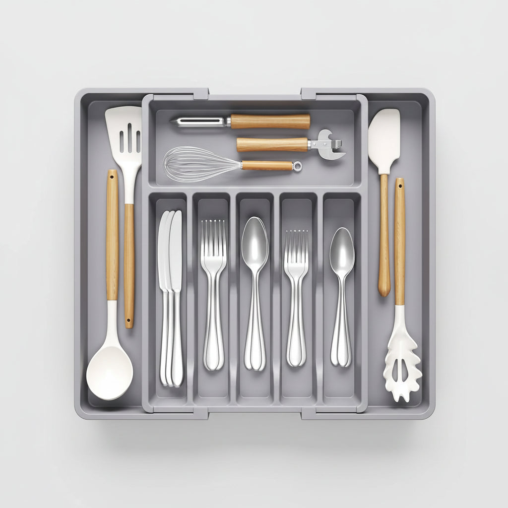 Spacious Expandable Cutlery Storage Solution