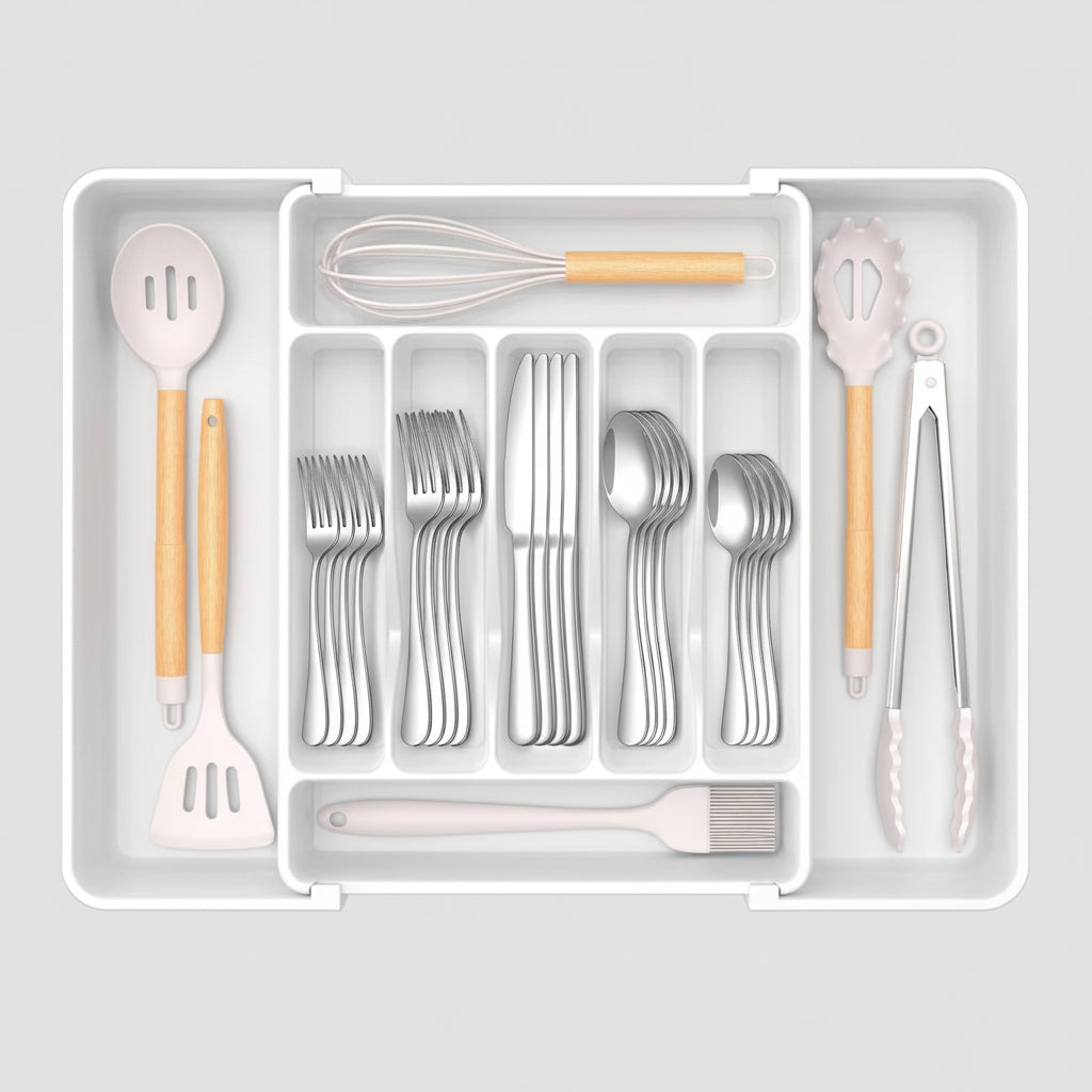 Spacious Expandable Cutlery Storage Solution