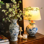 Elegant Porcelain Vase Set in Classic Blue and Gold