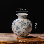 Elegant Porcelain Vase Set in Classic Blue and Gold