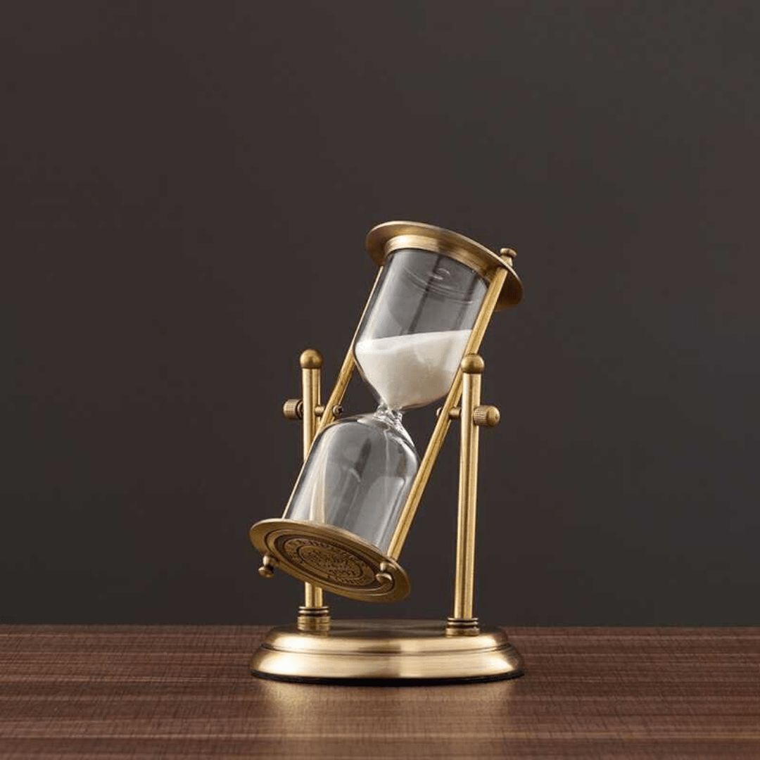 Elegant Brass Timer with Enchanting Purple Sand