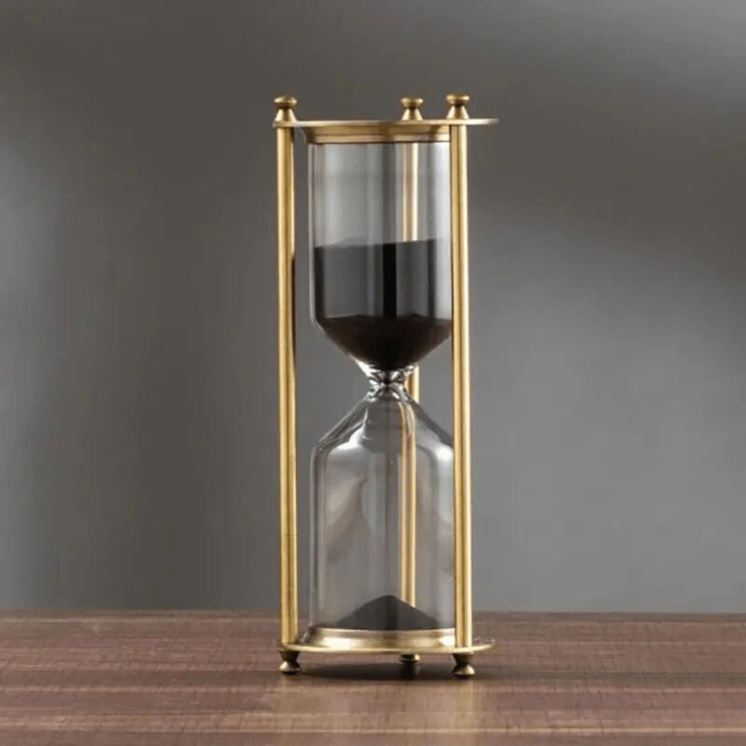 Elegant Brass Timer with Enchanting Purple Sand