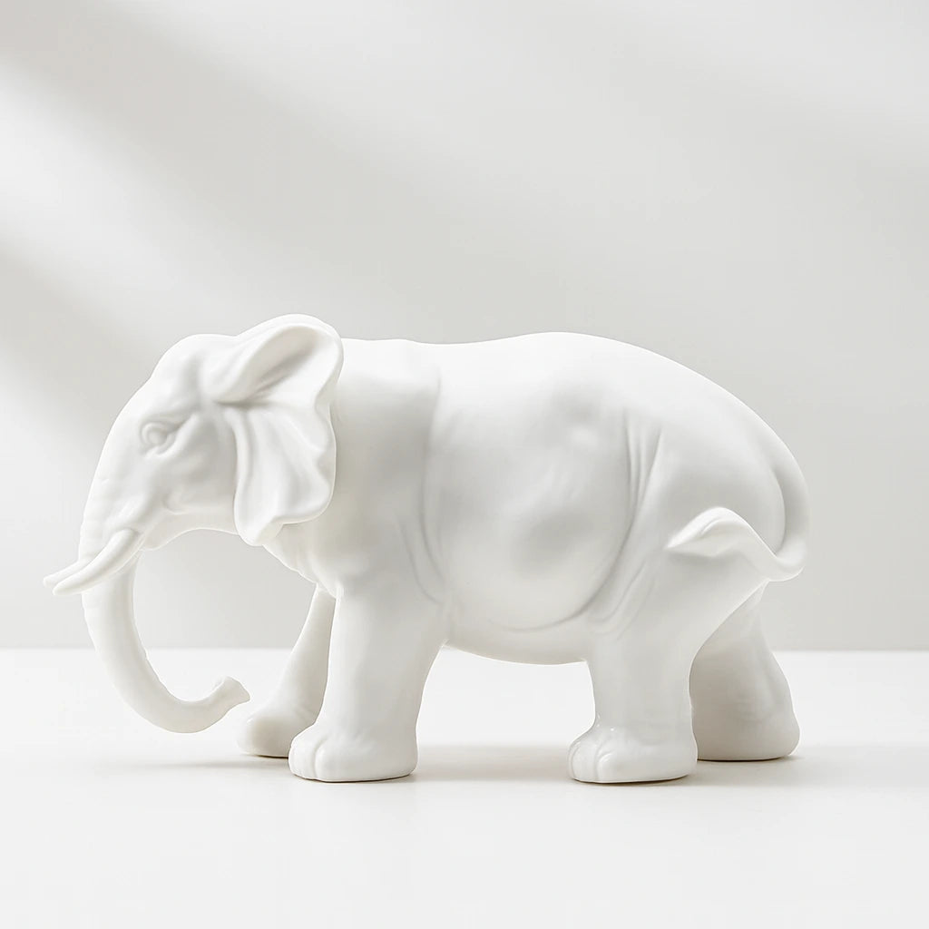 Elegant Ceramic Elephant Figurine for Home Decor