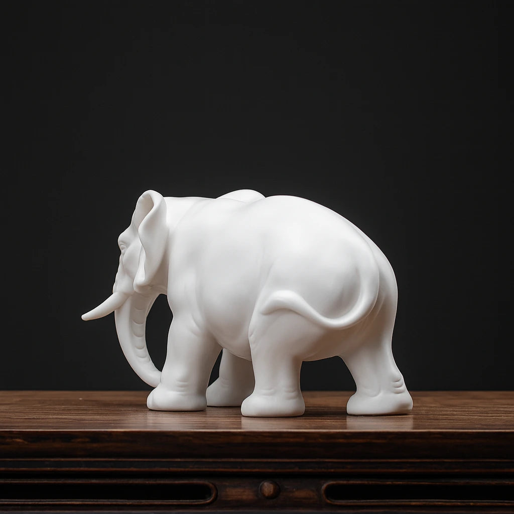 Elegant Ceramic Elephant Figurine for Home Decor