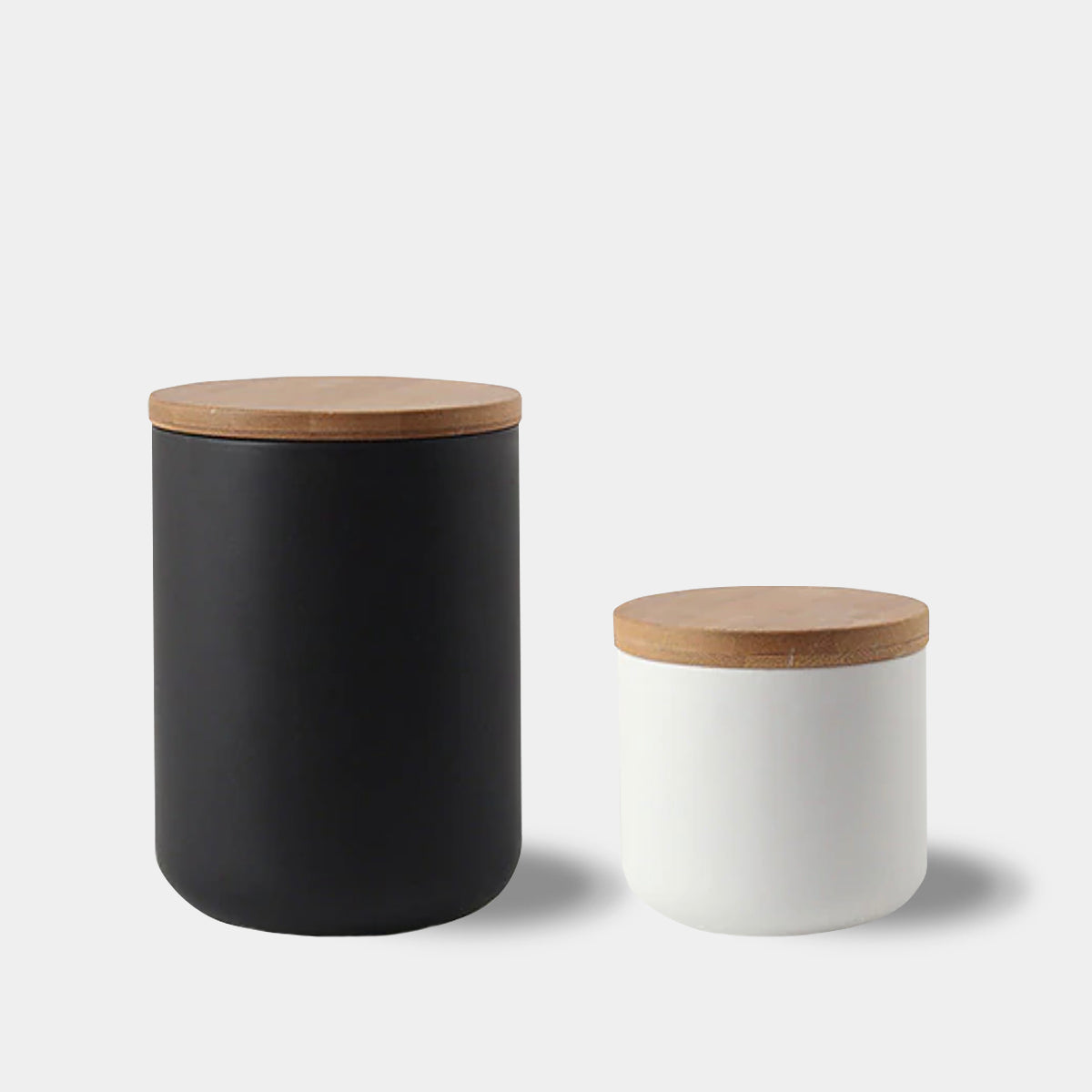 Elegant Ceramic Kitchen Storage Jars with Wooden Lids