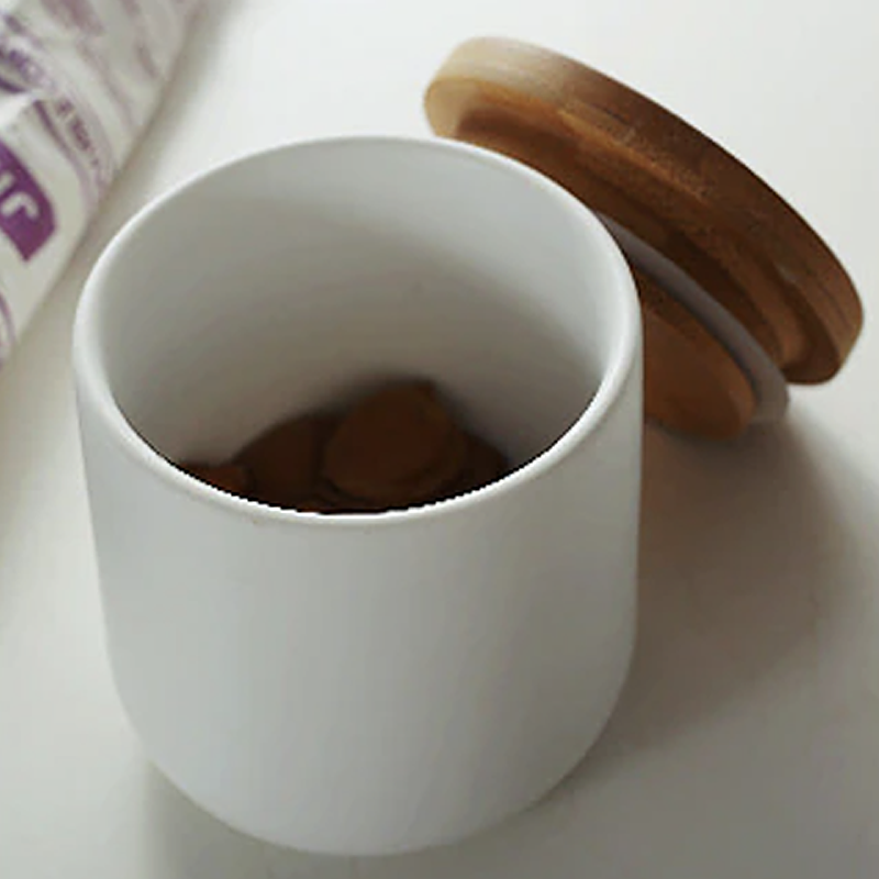 Elegant Ceramic Kitchen Storage Jars with Wooden Lids