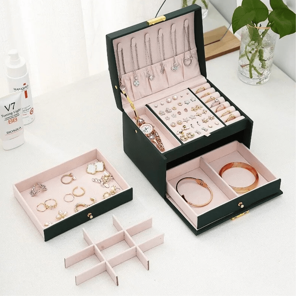 Elegant Faux Leather Accessory Organizer