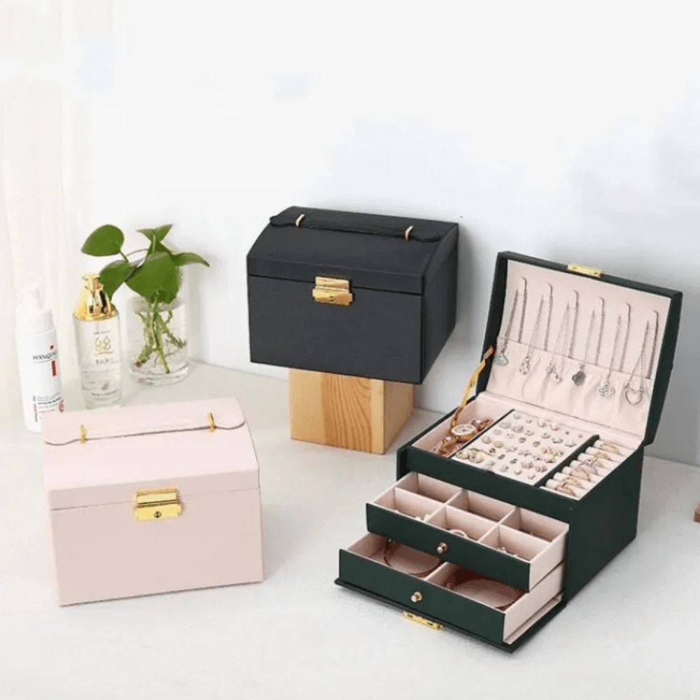 Elegant Faux Leather Accessory Organizer