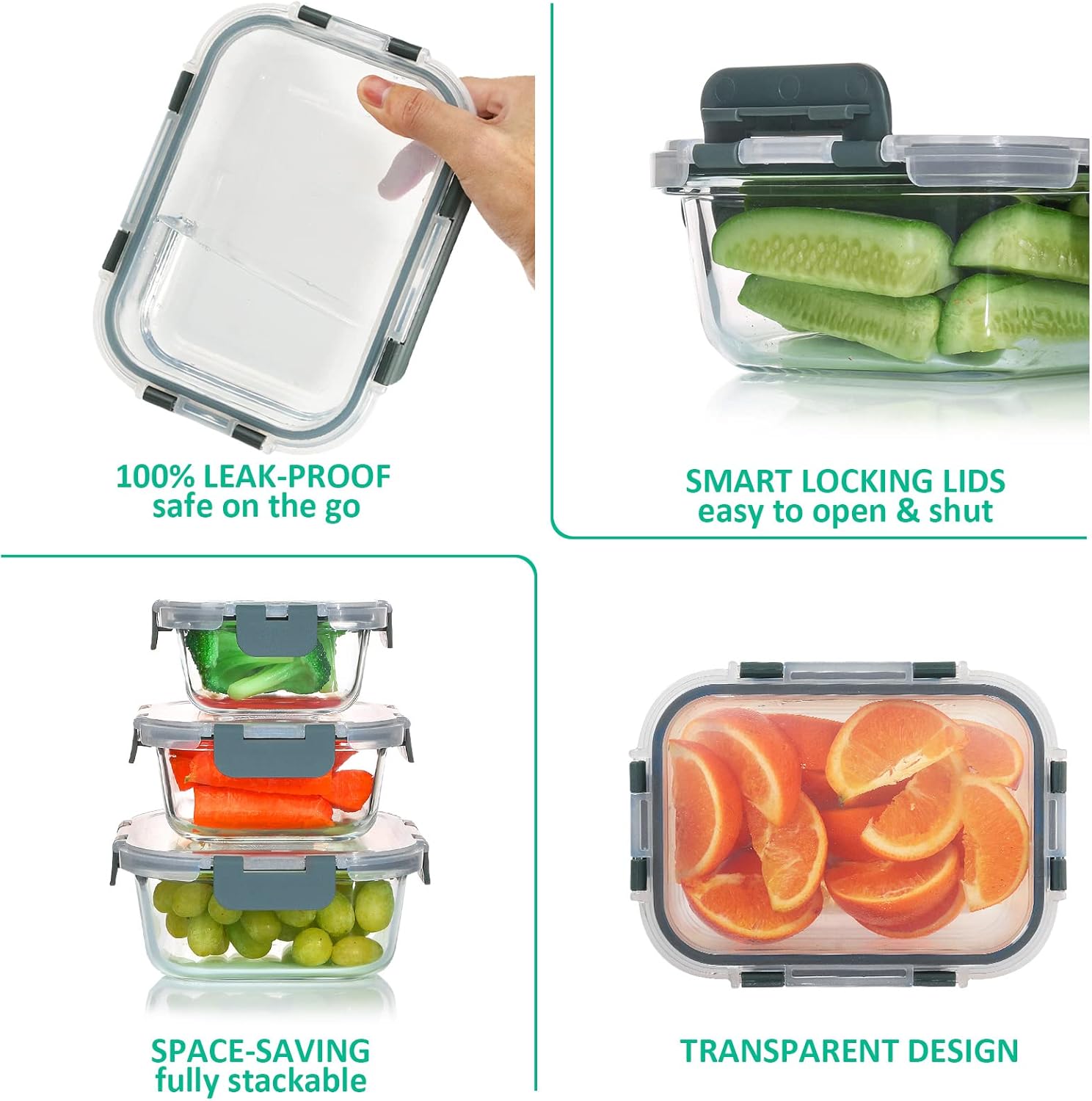 Versatile Glass Meal Prep Containers Set