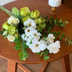 Elegant Green and White Floral Display