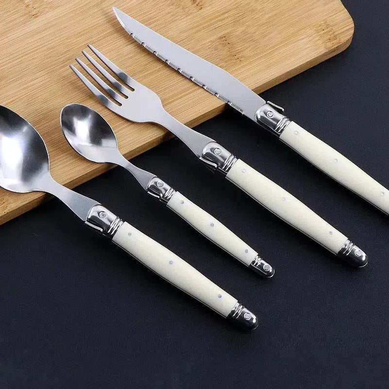 Elegant Ivory Stainless Steel Flatware Collection