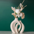 Elegant Duo of Abstract Ceramic Vases