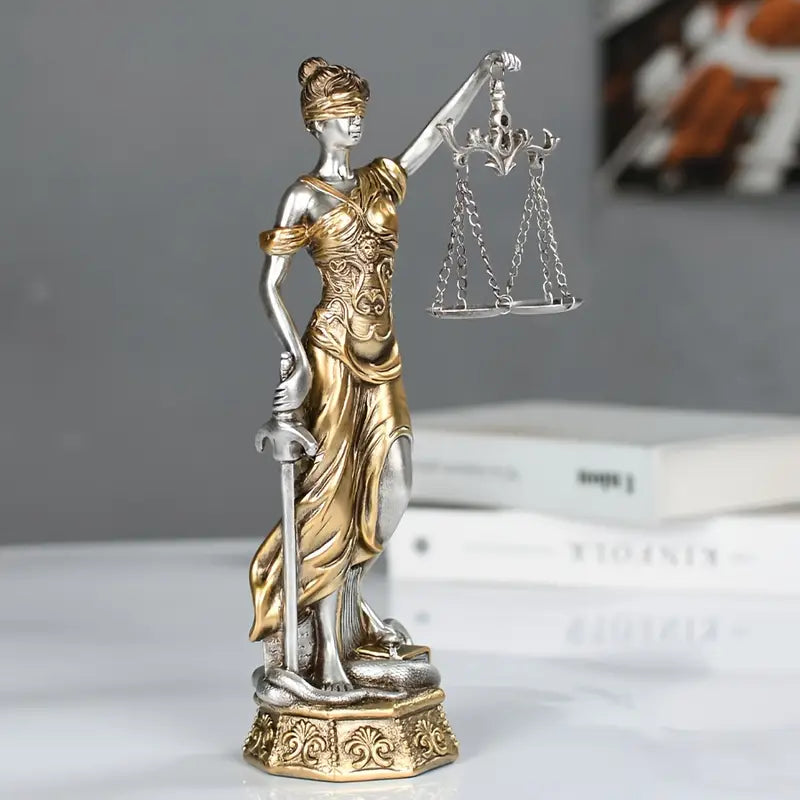 Elegant Justice Figure in Resin for Timeless Decor