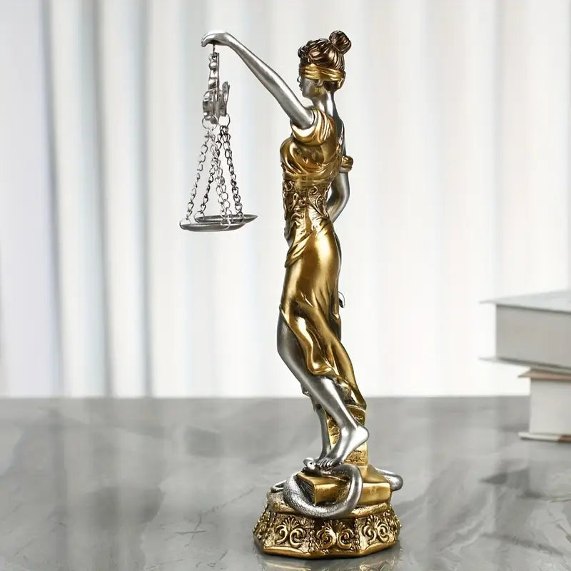 Elegant Justice Figure in Resin for Timeless Decor