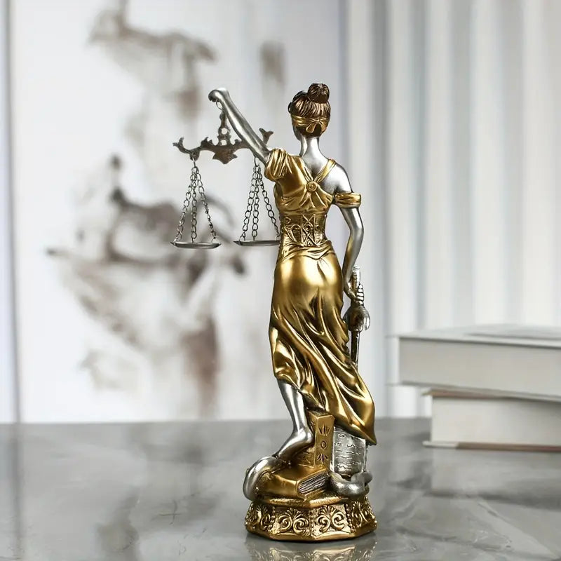 Elegant Justice Figure in Resin for Timeless Decor