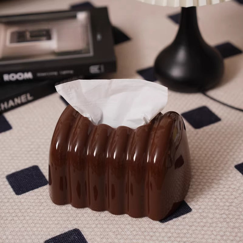 Elegant Textured Ceramic Tissue Box Cover