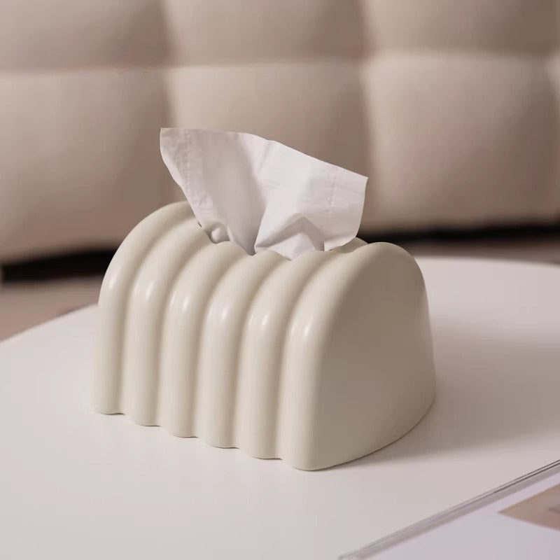 Elegant Textured Ceramic Tissue Box Cover