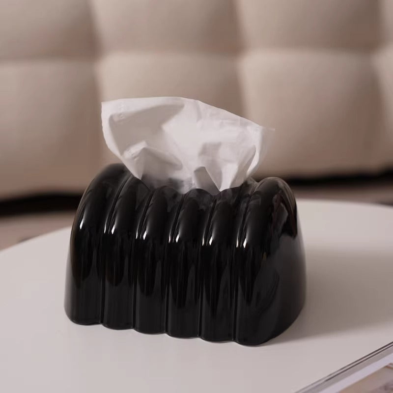 Elegant Textured Ceramic Tissue Box Cover