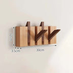Elegant Wooden Wall Hook Rack with Retractable Hooks