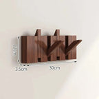 Elegant Wooden Wall Hook Rack with Retractable Hooks