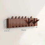 Elegant Wooden Wall Hook Rack with Retractable Hooks
