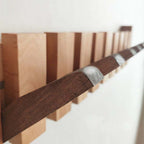Elegant Wooden Wall Hook Rack with Retractable Hooks