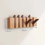 Elegant Wooden Wall Hook Rack with Retractable Hooks