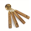 Elegant Stainless Steel Measuring Set with Wooden Handles