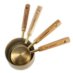 Elegant Stainless Steel Measuring Set with Wooden Handles