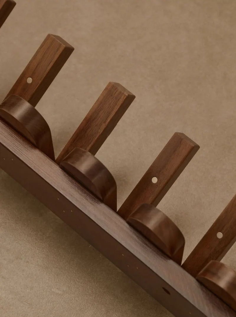 Elegant Walnut Wall Coat Organizer