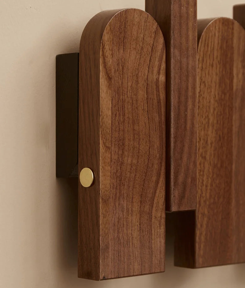 Elegant Walnut Wall Coat Organizer