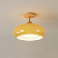Elegant Natural Wood Semi-Flush Ceiling Light Fixture