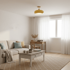 Elegant Natural Wood Semi-Flush Ceiling Light Fixture