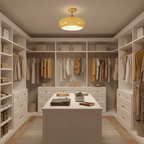 Elegant Natural Wood Semi-Flush Ceiling Light Fixture