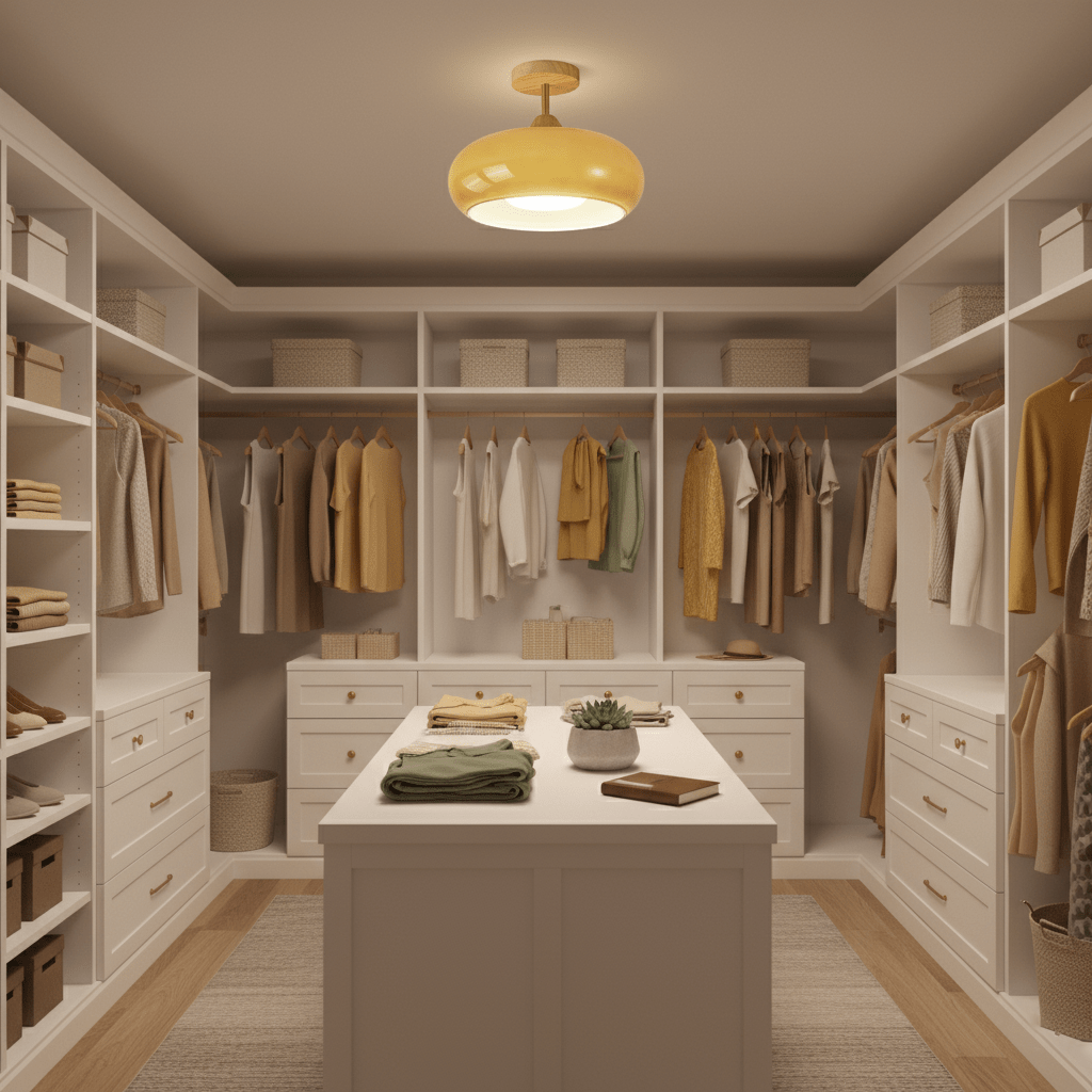 Elegant Natural Wood Semi-Flush Ceiling Light Fixture
