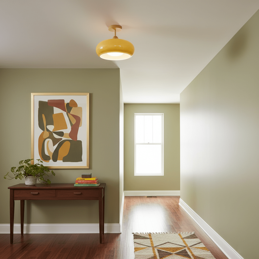 Elegant Natural Wood Semi-Flush Ceiling Light Fixture