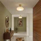Elegant Natural Wood Semi-Flush Ceiling Light Fixture