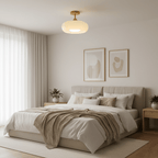 Elegant Natural Wood Semi-Flush Ceiling Light Fixture