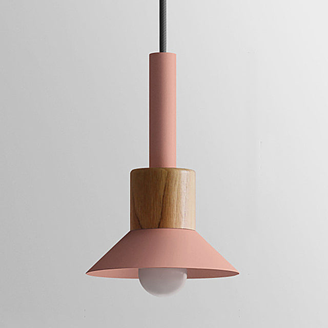 Chic Wooden Cone Pendant Light for Modern Spaces